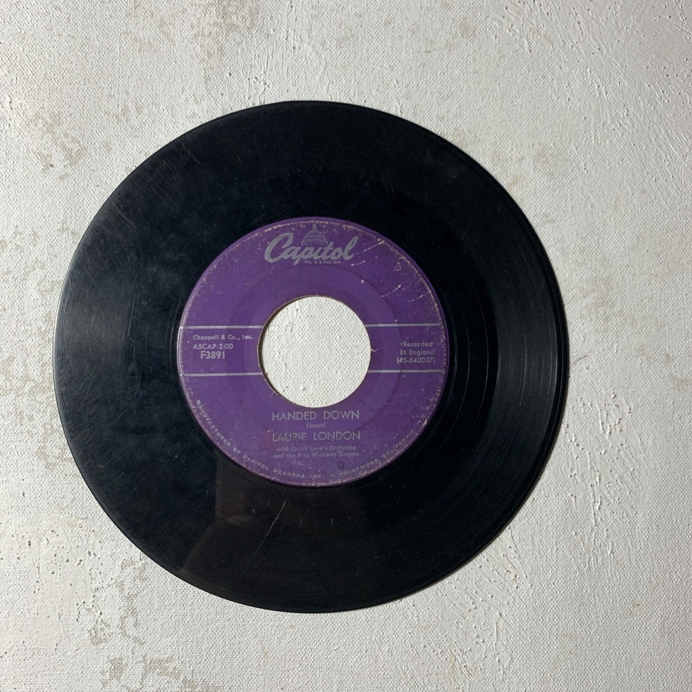 Laurie London- handed down/he's got the whole world in his hands VG F123